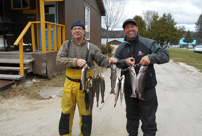 Fishing Brook trout at Pourvoirie Menjo, Laurentides, Quebec