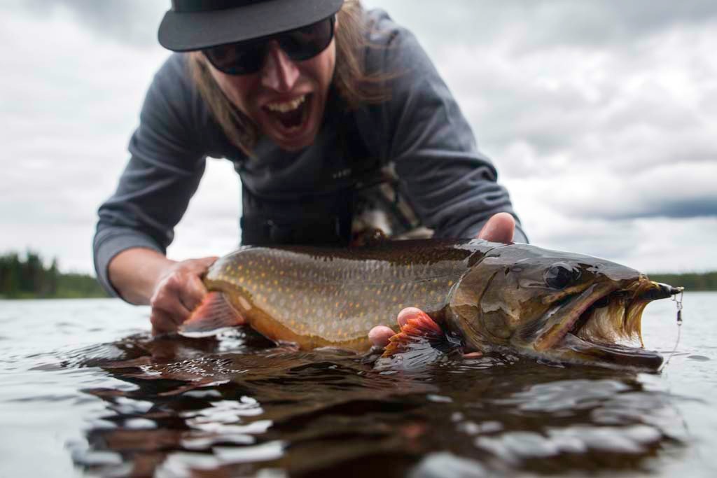 Fishing Lake trout / charr at Association de Pourvoirie du Lac Mistassini, Eeyou Istchee Baie-James, Quebec
