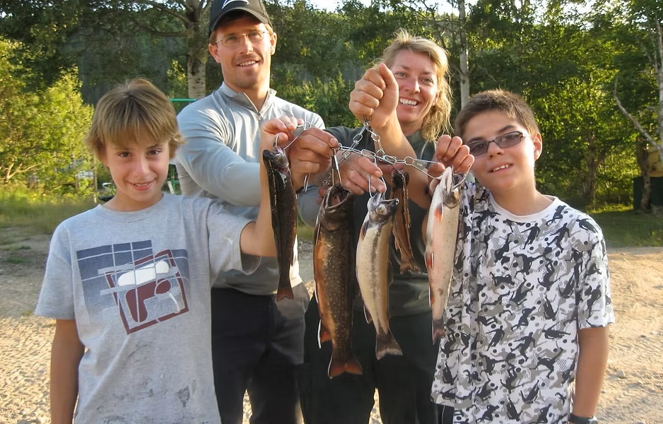 Fishing at Domaine du Lac Kergus, Côte-Nord, Quebec