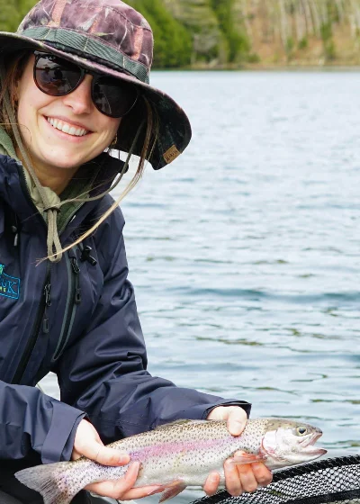Fishing Rainbow trout at Kenauk Nature, Outaouais, Quebec — photo 2