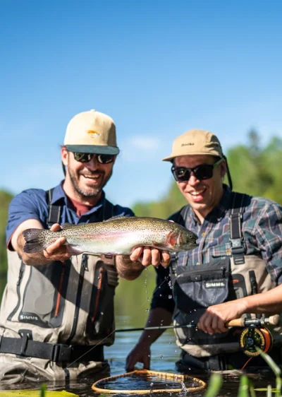 Fishing Rainbow trout at Kenauk Nature, Outaouais, Quebec — photo 3