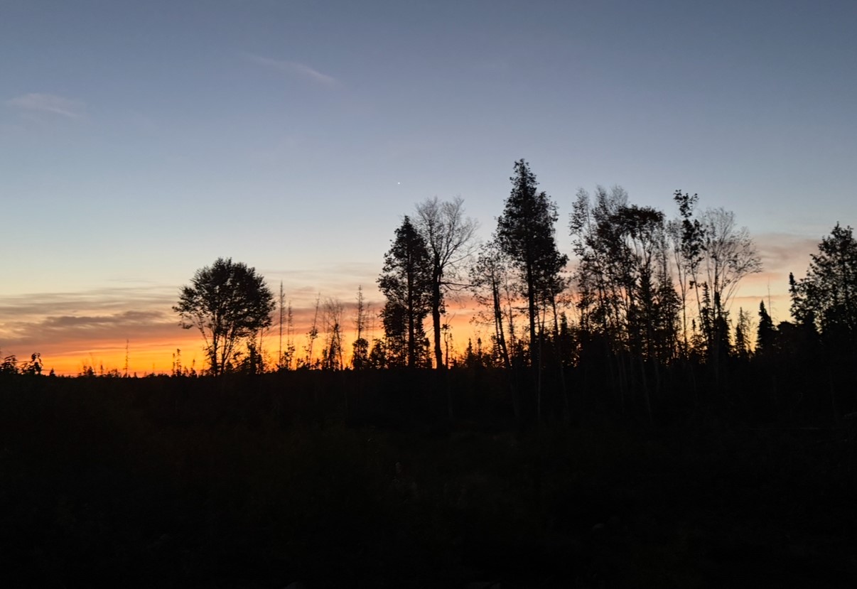 Sunset over the lake at Camps Lac-aux-Sables, Abitibi-Témiscamingue, Quebec