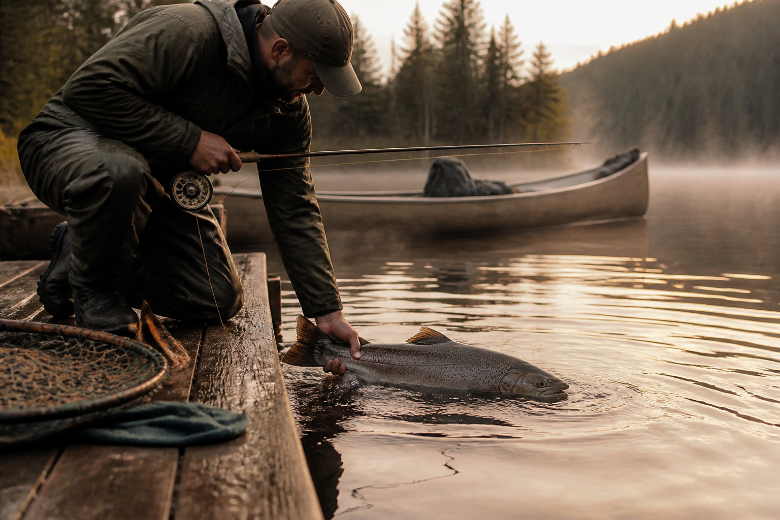 Pêche saumon chinook en Colombie-Britannique