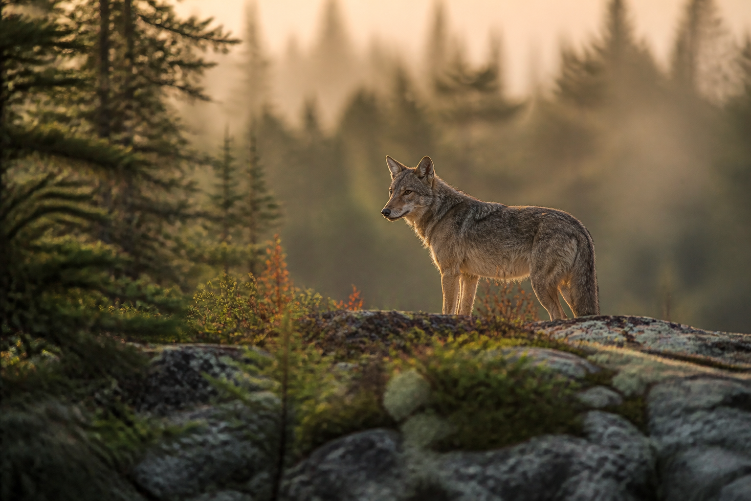 Coyote en milieu naturel au Québec