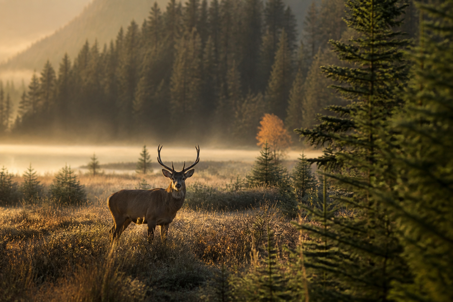 Deer in the wild in Alberta