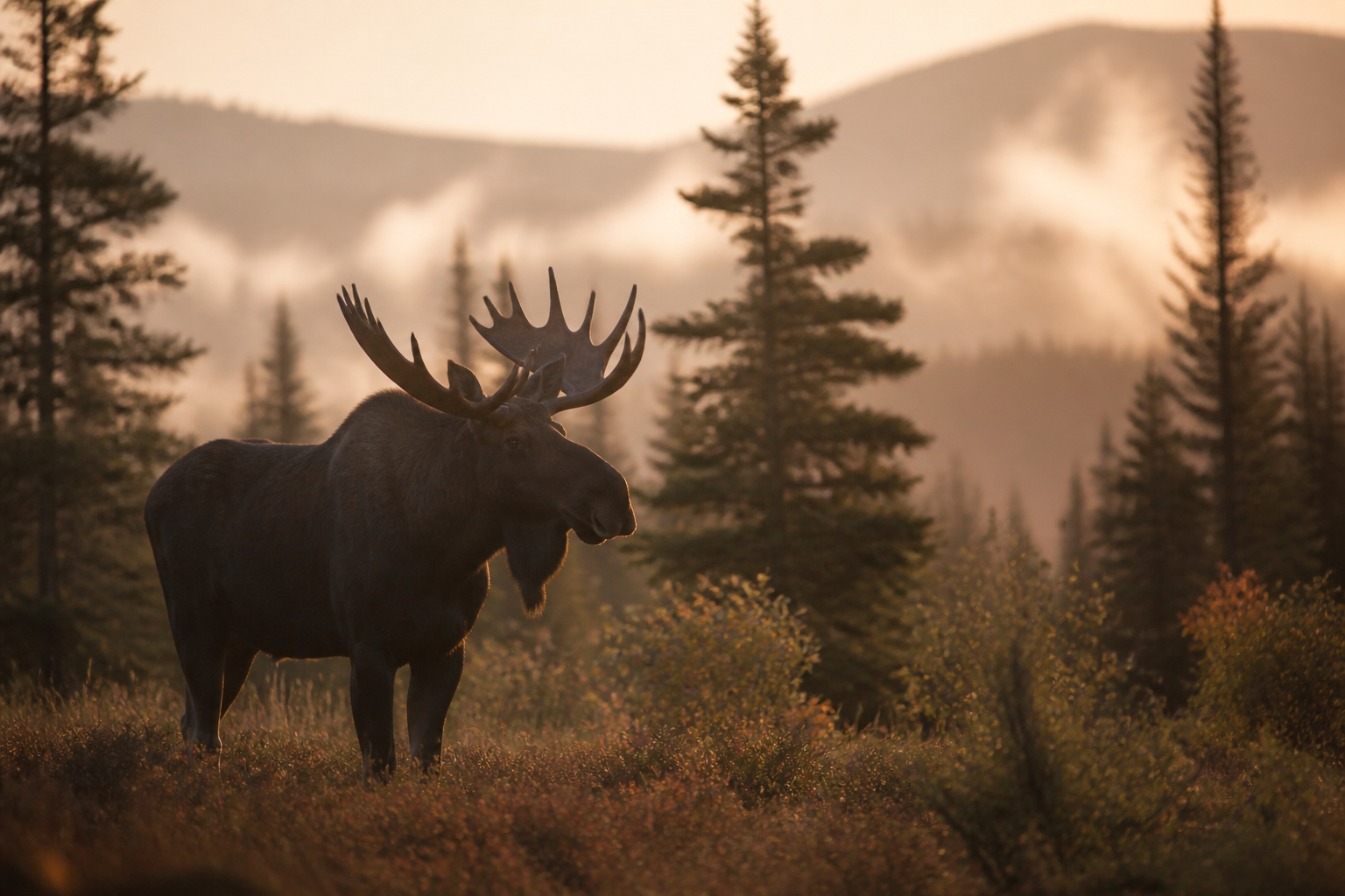 Orignal en milieu naturel au Québec