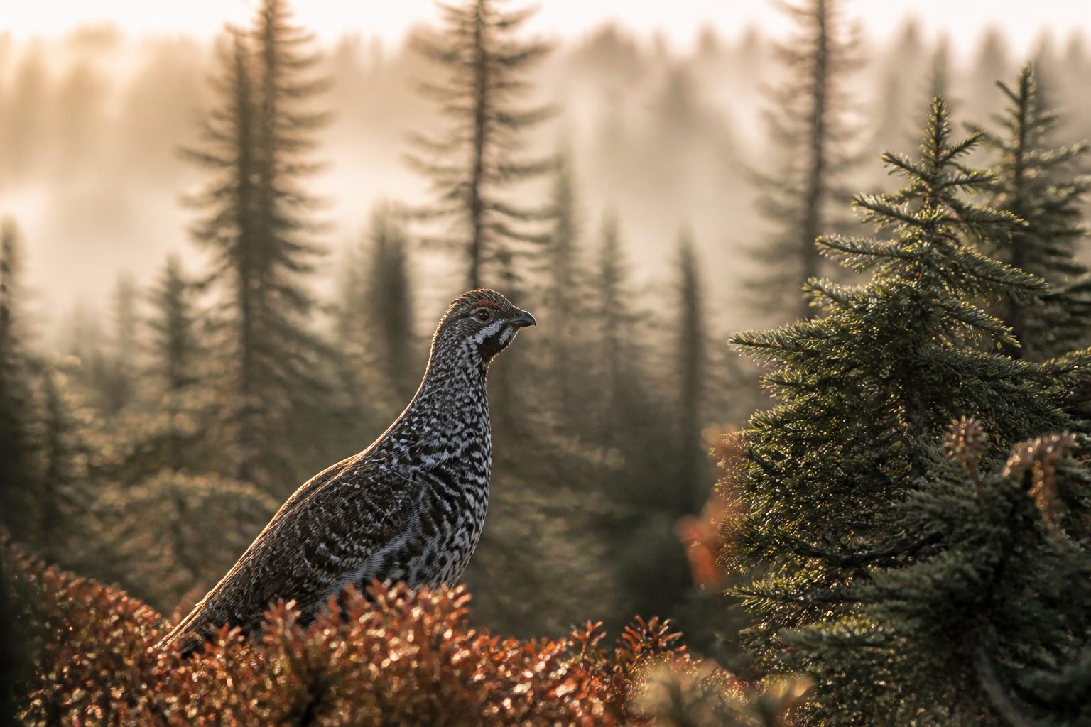 Tétras du Canada en milieu naturel au Québec